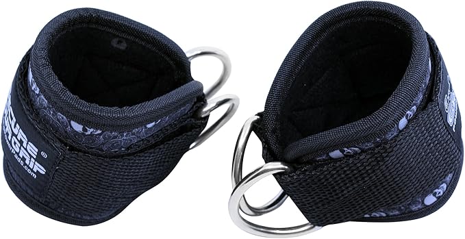 Ankle Straps for Cable Machines Double D-Ring Gym Adjustable Neoprene Premium Cuffs to Enhance Legs Abs & Glutes Kickbacks Workouts Leg Curls Extensions Booty Hip Abductors Exercise for Men & Women