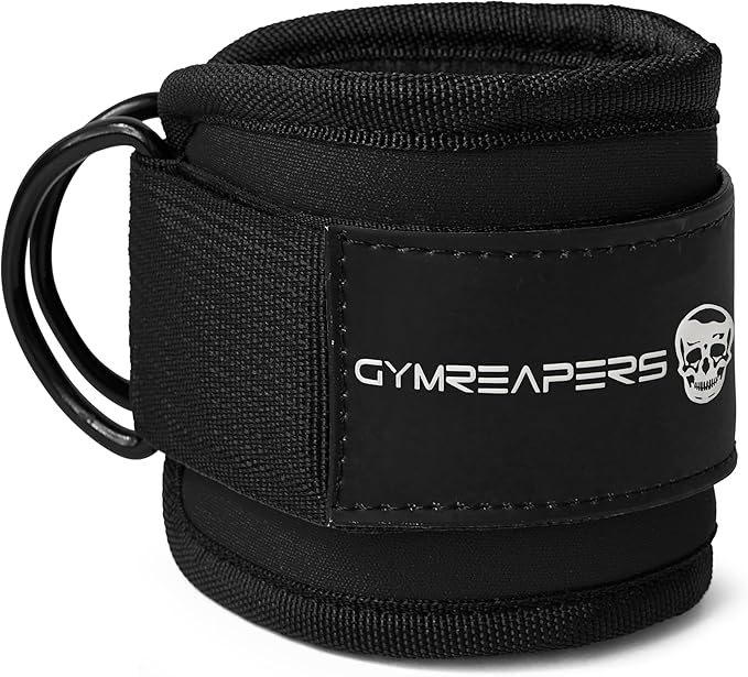 Gymreapers Ankle Straps For Cable Machine Kickbacks, Glute Workouts, Lower Body Exercises - Adjustable Leg Straps with Neoprene Padding