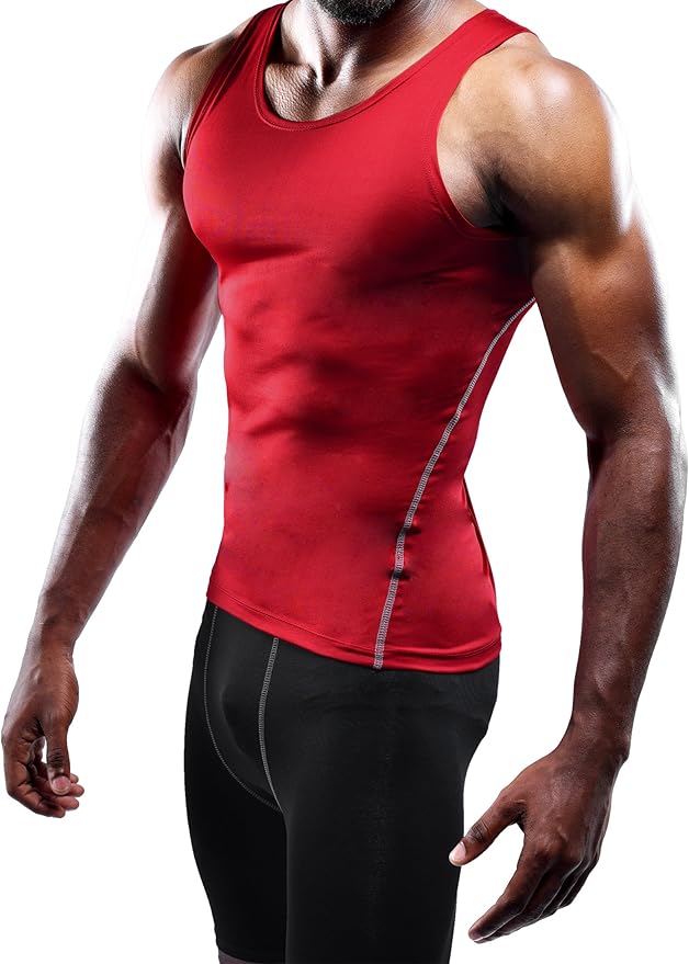 NELEUS Men's 3 Pack Dry Fit Compression Tank Top
