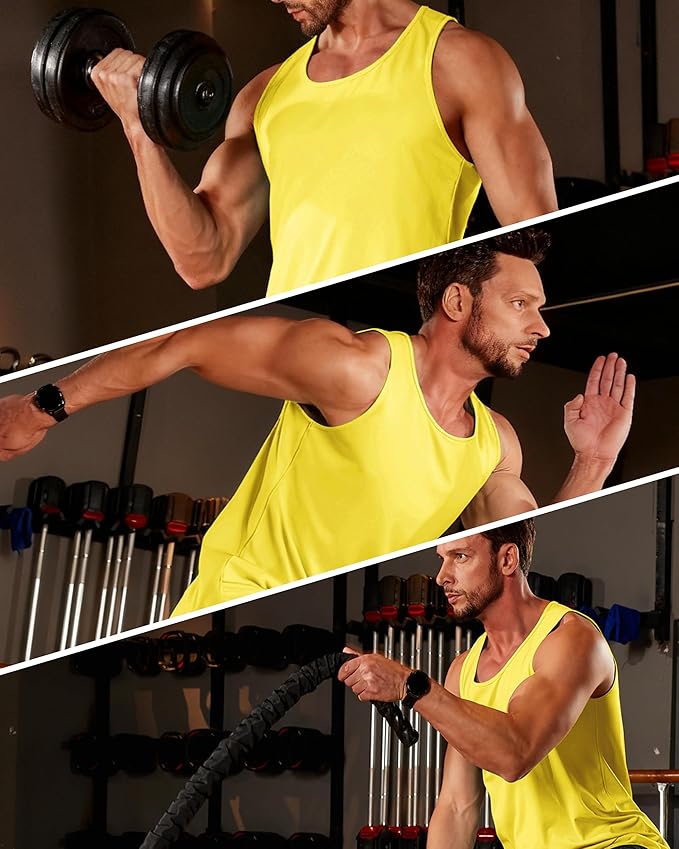 Boladeci Men's Tank Top Workout Athletic Quick Dry UPF 50+ Sun Protection Lightweight Summer Beach Gym Sleeveless Shirts