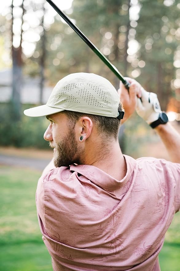 Tillak Vista Hat, Lightweight Nylon 5 Panel Cap with Snap Closure and Laser-Cut Ventilation