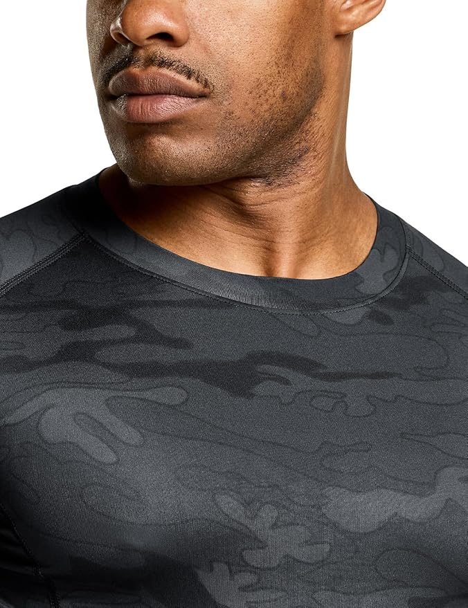 ATHLIO Men's UPF 50+ Long Sleeve Compression Shirts, Water Sports Rash Guard Base Layer, Athletic Workout Shirt