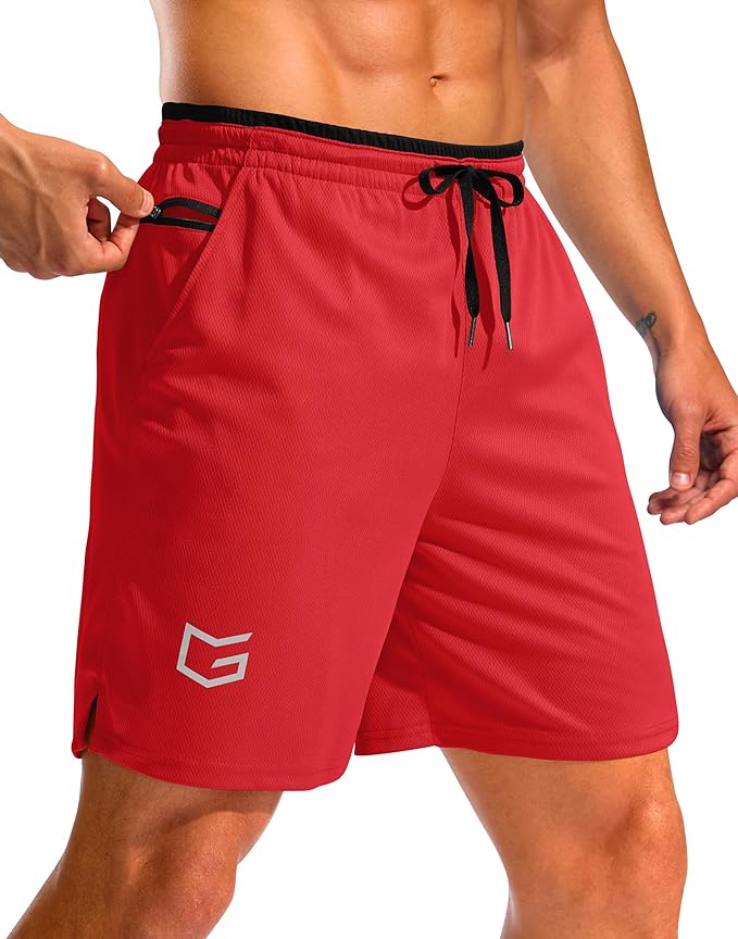 G Gradual Men's Running Athletic Shorts with Zipper Pocket 5"/ 7" Lightweight Quick Dry Gym Workout Shorts for Tennis Active