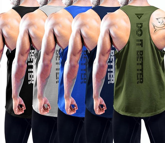 Boyzn Men's 1, 3 or 5 Pack Y-Back Workout Tank Tops, Athletic Muscle Gym Tank Tops, Fitness Bodybuilding Sleeveless T-Shirts