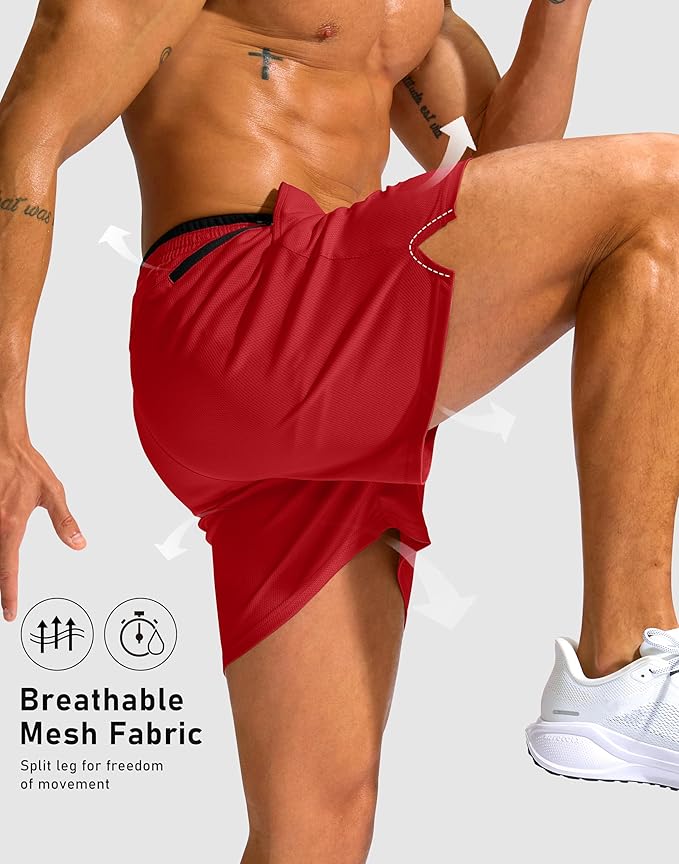 G Gradual Men's Running Athletic Shorts with Zipper Pocket 5"/ 7" Lightweight Quick Dry Gym Workout Shorts for Tennis Active