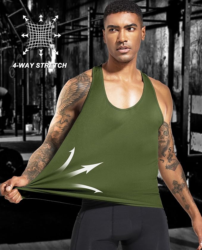 Boyzn Men's 1, 3 or 5 Pack Y-Back Workout Tank Tops, Athletic Muscle Gym Tank Tops, Fitness Bodybuilding Sleeveless T-Shirts