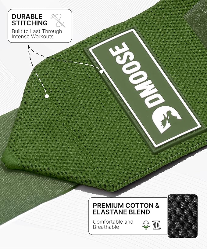 DMoose Fitness Wrist Wraps for Weightlifting 18" - Heavy Duty Gym Wrap with Hand Thumb Loop for Support & Pain Relief, USPA Approved Powerlifting, Weight Lifting Wrist Straps for Men & Women Work Out