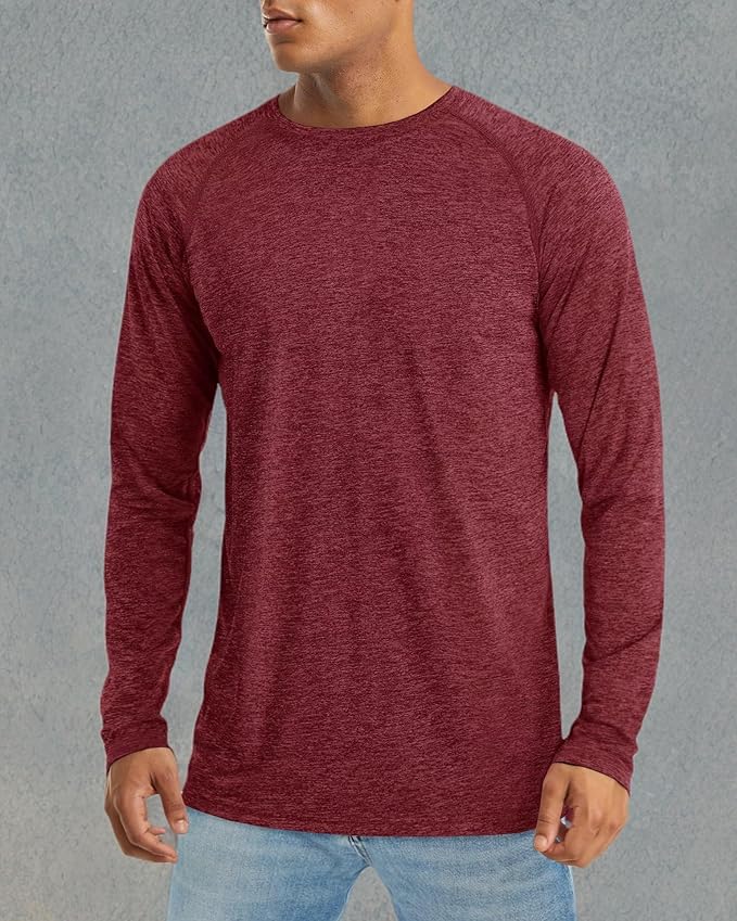 MAGCOMSEN Men's Long Sleeve Shirts UPF 50+ UV Sun Protection Athletic Shirts for Hiking Running Workout Rash Guard