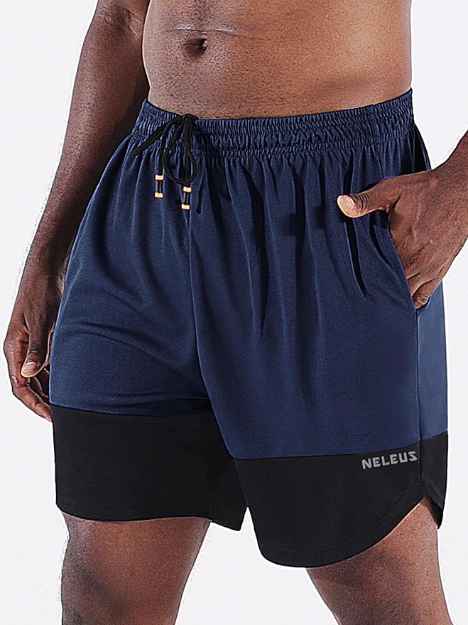 NELEUS Men's 2 in 1 Running Shorts with Liner,Dry Fit Workout Shorts with Pockets