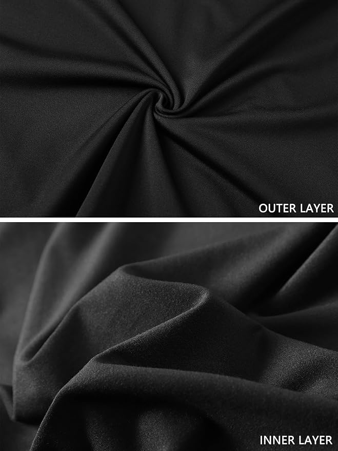 Mens Long Sleeve Turtleneck Workout Shirts Moisture Wicking Mock Neck Double Sides Brushed T-Shirts