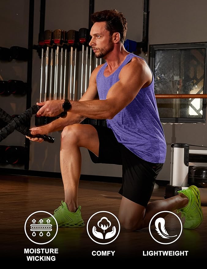 MAGCOMSEN Mens Workout Tank Tops Undershirt Cotton Muscle Athletic Sleeveless Shirts for Gym