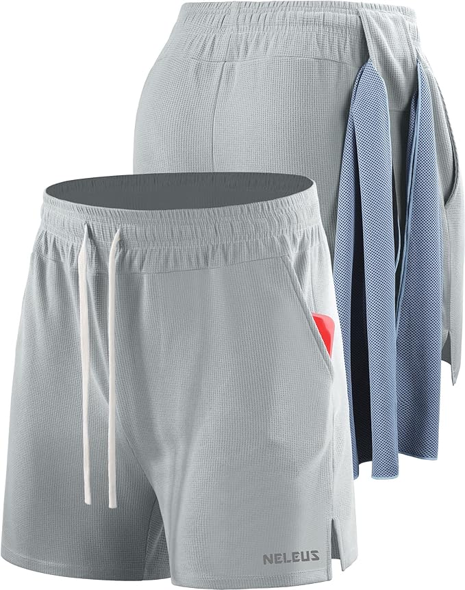 NELEUS Men's 7 inch Running Shorts Athletic Gym Workout Shorts with Pockets