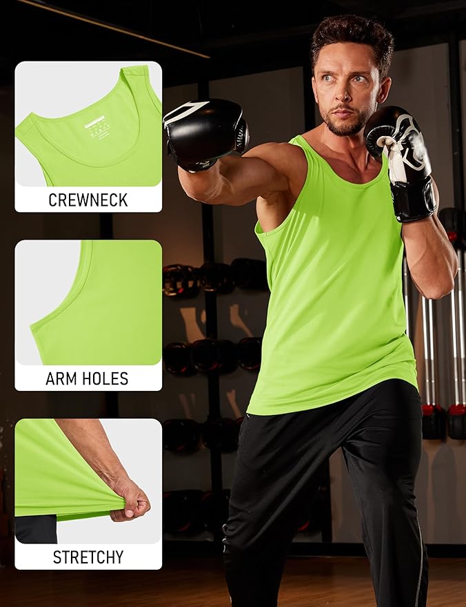 MAGCOMSEN Mens Workout Tank Tops Undershirt Cotton Muscle Athletic Sleeveless Shirts for Gym