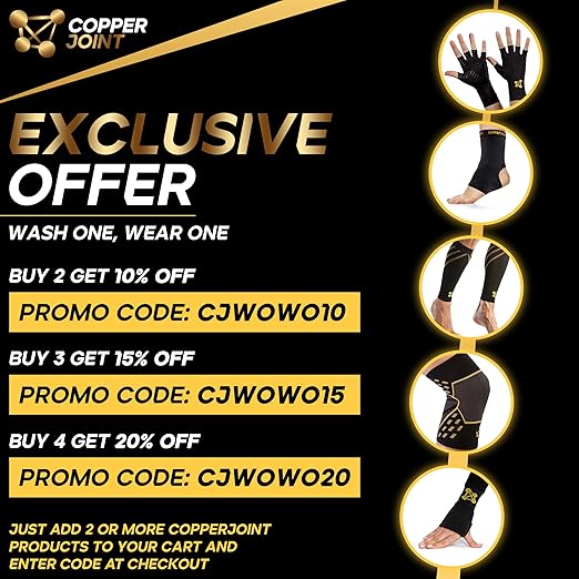 CopperJoint Foot Sleeve - Elastic Ankle Compression Socks for Women & Men, Foot Braces, Copper Ankle Brace Women Wrap, Copper Infused Compression Support for Running, Sports - Medium