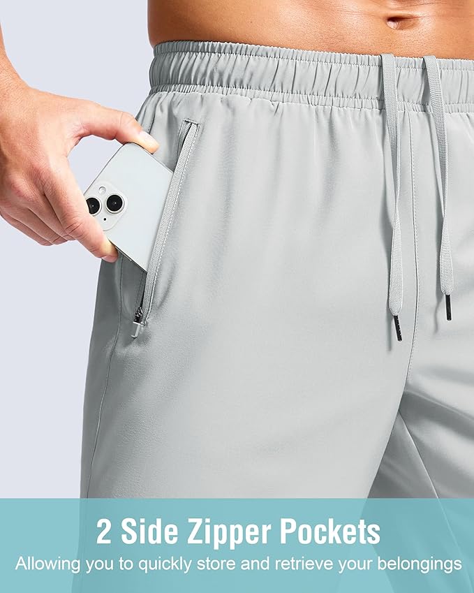 G Gradual Men's Athletic Running Shorts with Zipper Pockets Quick Dry 7"/ 5"/ 9" Workout Gym Shorts for Basketball Hiking