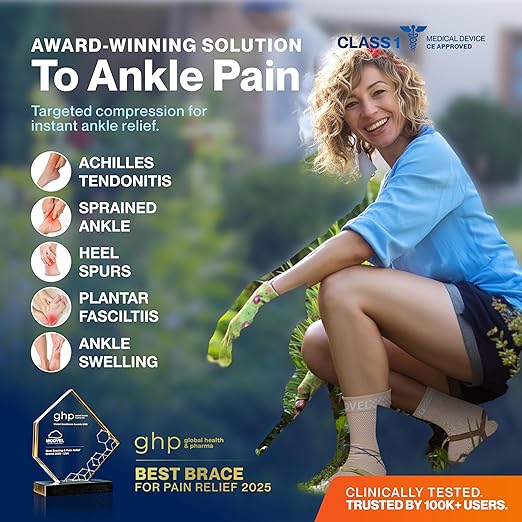 Modvel Foot & Ankle Brace Socks for Sprained Ankle Compression Sleeve - Plantar Fasciitis Relief Brace, Foot Support for pain Women & Men - Tendonitis & Arthritis Feet Sleeve, Stabilizing Ankles Wrap
