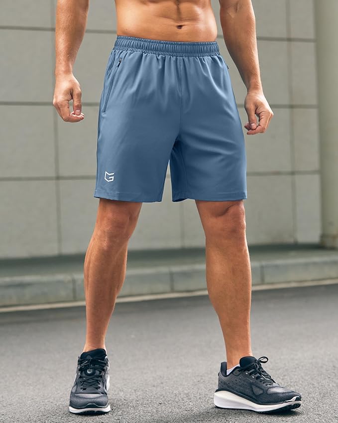 G Gradual Men's Athletic Running Shorts with Zipper Pockets Quick Dry 7"/ 5"/ 9" Workout Gym Shorts for Basketball Hiking