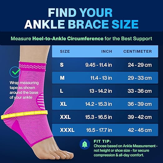 Modvel Foot & Ankle Brace Socks for Sprained Ankle Compression Sleeve - Plantar Fasciitis Relief Brace, Foot Support for pain Women & Men - Tendonitis & Arthritis Feet Sleeve, Stabilizing Ankles Wrap