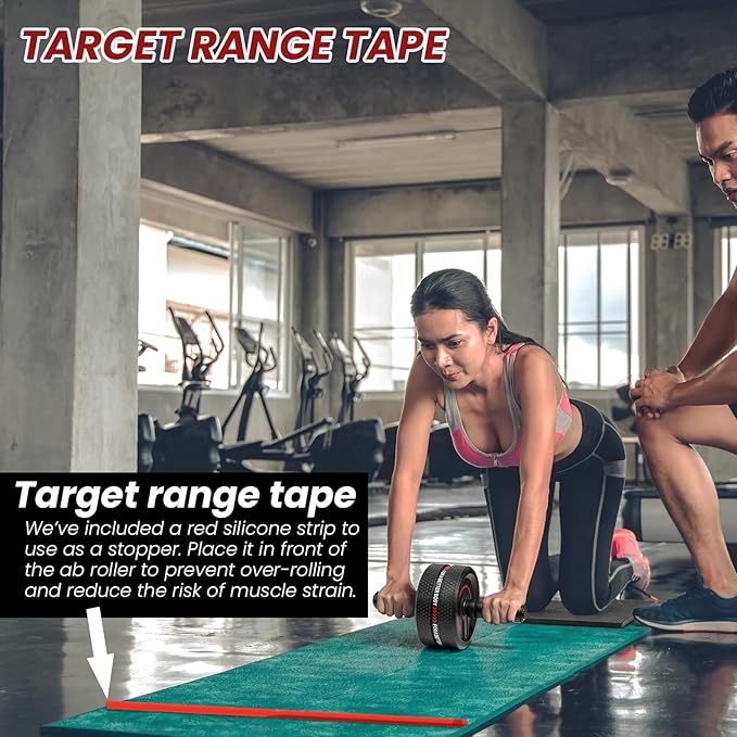 Upgraded Ab Roller Wheel. Abdominal Training Roller for Men/Women, Abdominal Wheels Widened to 3.4 ", Rubber Tread of The Abdominal Wheel Upgraded, Max Weight 490 lbs