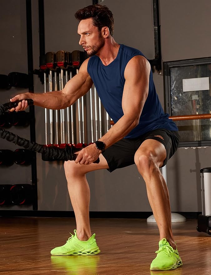 MAGCOMSEN 2 Pack Men's UPF 80+ Tank Tops Quick Dry Workout Gym Sleeveless Muscle Shirts Cooling Summer Beach Swim Shirt