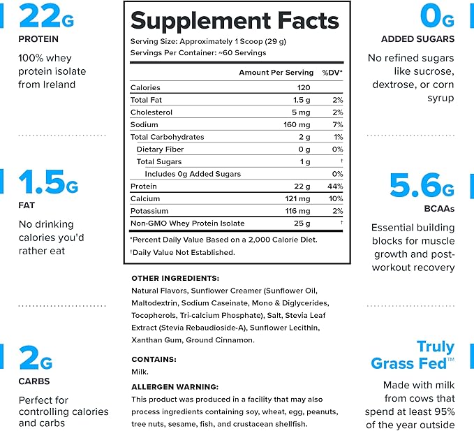 LEGION Whey+ Protein Whey Isolate from Grass Fed Cows - Whey Protein Isolate Powder Low Calorie, Non-GMO, Sugar Free, Lactose and Gluten Free, All Natural Protein Powder for Men & Women, 60 Servings