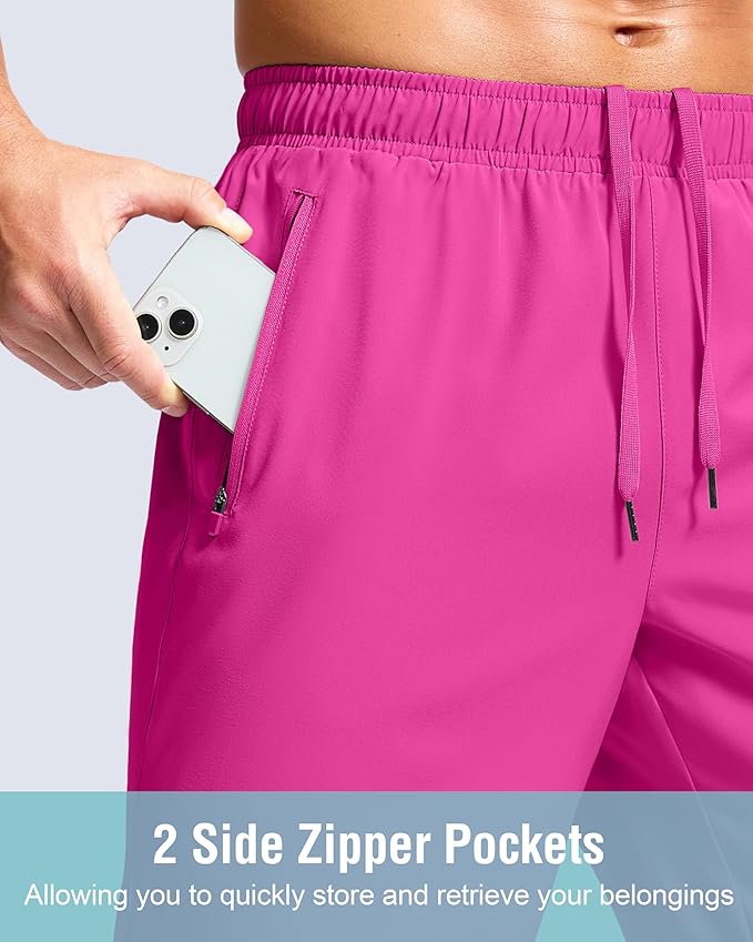 G Gradual Men's Athletic Running Shorts with Zipper Pockets Quick Dry 7"/ 5"/ 9" Workout Gym Shorts for Basketball Hiking