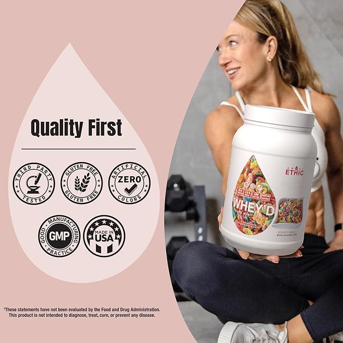 Sweat Ethic Whey'd Protein Powder, 25 G Whey Protein Blend with Concentrate (30 Ounce, Frooty Cereal)