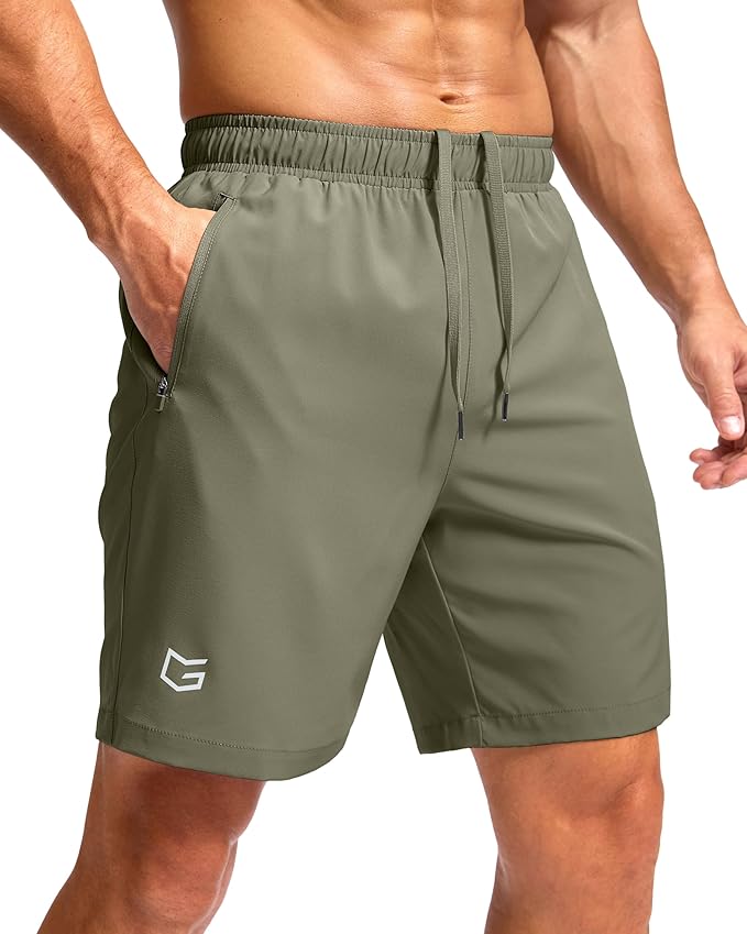 G Gradual Men's Athletic Running Shorts with Zipper Pockets Quick Dry 7"/ 5"/ 9" Workout Gym Shorts for Basketball Hiking
