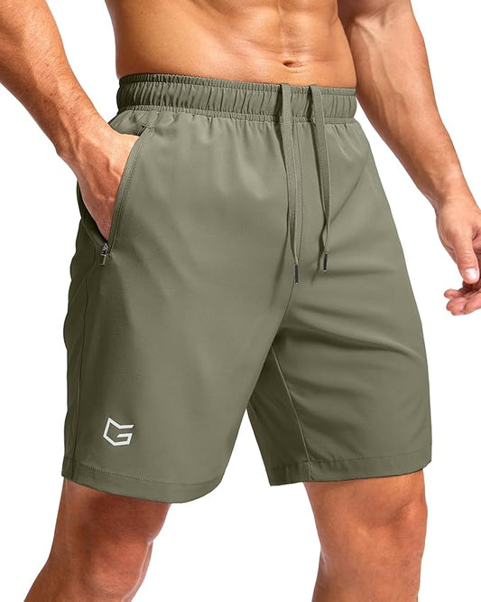 G Gradual Men's Athletic Running Shorts with Zipper Pockets Quick Dry 7"/ 5"/ 9" Workout Gym Shorts for Basketball Hiking