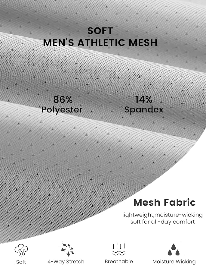 MAGCOMSEN Men's Dry Fit Shirts Mesh Short Sleeve Athletic Lightweight Workout Performance Hiking Shirt