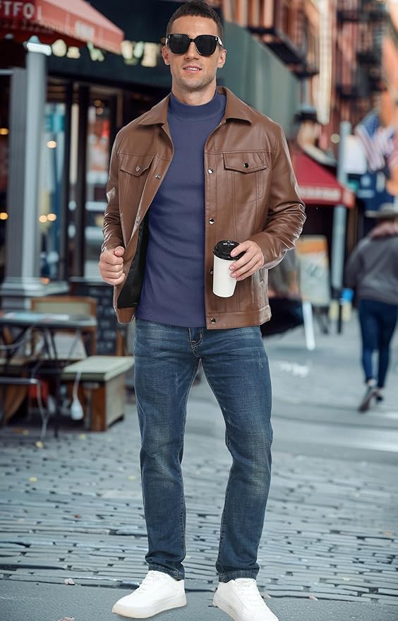 Sailwind Men's Mock Turtleneck Long Sleeve T Shirts Basic Slim Fit Pullover Sweater Thermal Lightweight Tees