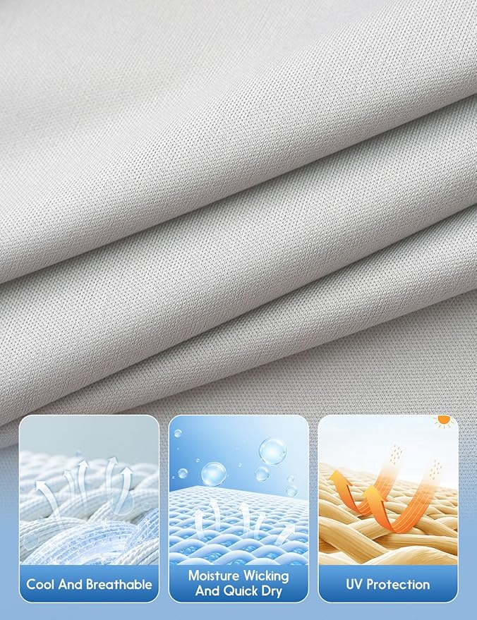 Men's Long Sleeve Moisture Wicking Athletic Shirts, Dry Fit Long Sleeve UV Protection Shirts Men for Workout, Running, Hiking