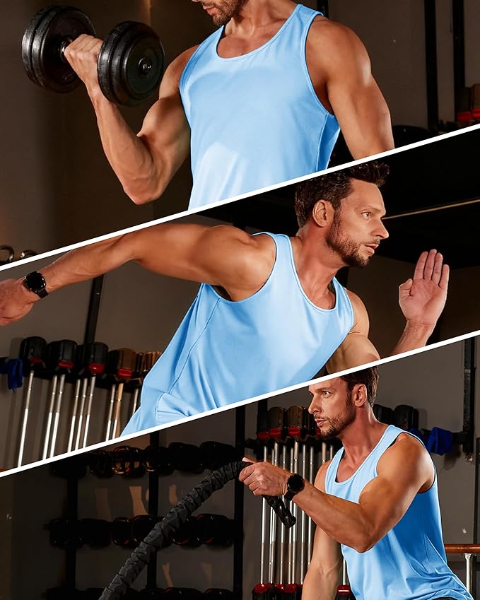 Boladeci Men's Tank Top Workout Athletic Quick Dry UPF 50+ Sun Protection Lightweight Summer Beach Gym Sleeveless Shirts