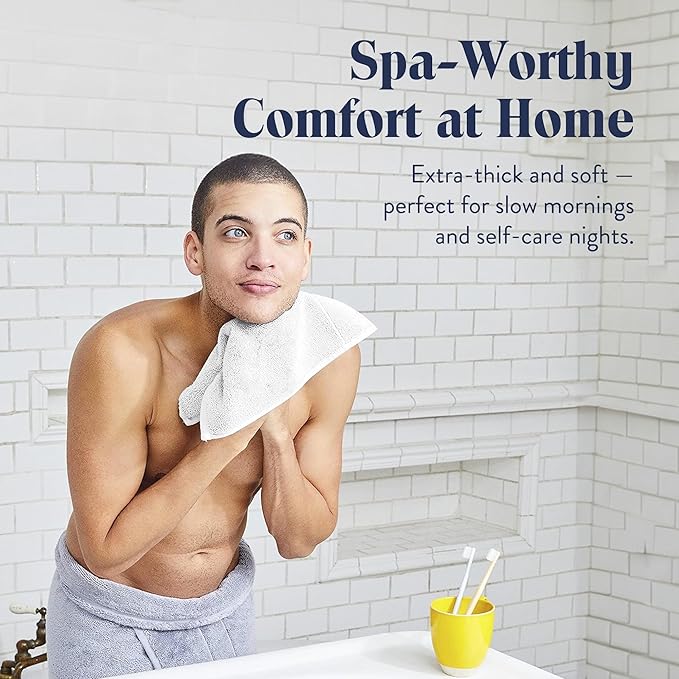 Brooklinen Super-Plush Turkish Cotton Washcloths Set of 2 Cotton, 820 GSM, Highly Absorbent, Machine Washable, Perfect for Home & Bathroom (13" x 13", White)