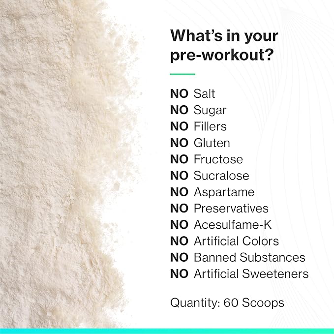 Do Vitamins - PurePump Unflavored All-Natural Pre Workout Powder for Men & Women - Clean Preworkout with Creatine, BCAA, Beta Alanine - Best for Energy, Focus & Pump - Vegan, Keto, Paleo 30 Servings