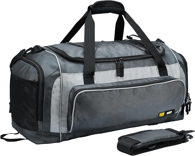 MIER Large Duffel Bag Men's Gym Bag with Shoe Compartment, 60L