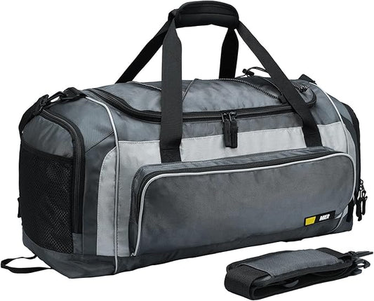 MIER Large Duffel Bag Men's Gym Bag with Shoe Compartment, 60L