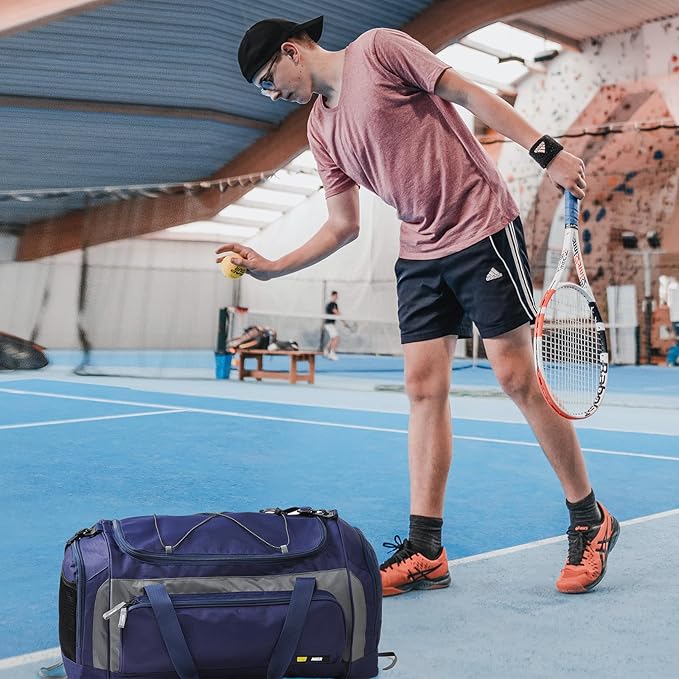 MIER Large Duffel Bag Men's Gym Bag with Shoe Compartment, 60L