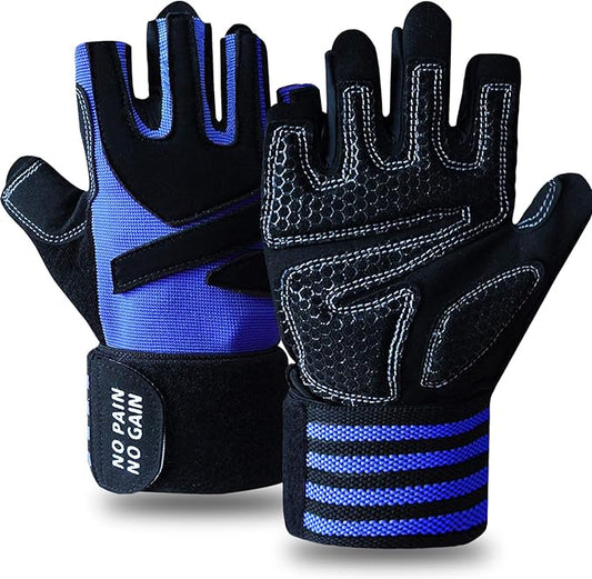FINGER TEN Weightlifting Workout Gloves Full Half Finger with Wrist Strap Support, Padded Grip for Weight Lifting Gym Fitness Exercise Training Men Male