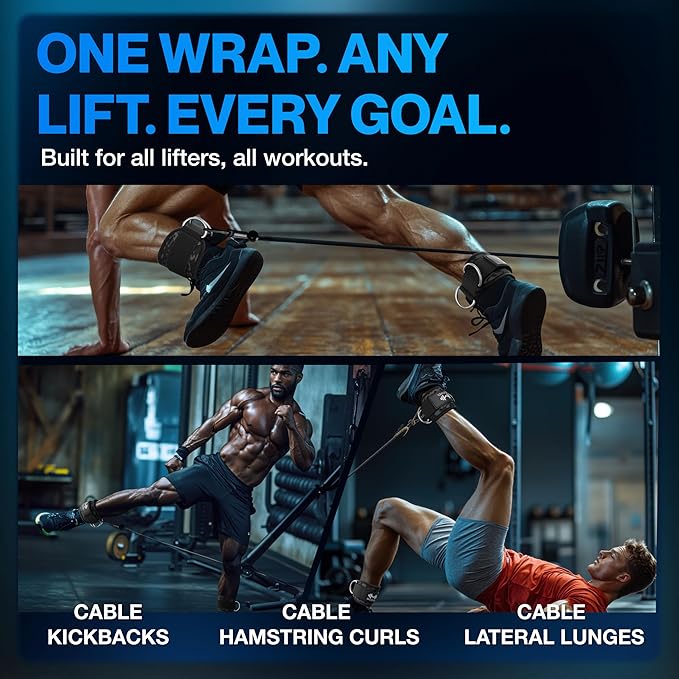 Modvel Gym Ankle Strap for Cable Machines – Glute & Leg Kickback Ankle Straps for Gym Workouts – Adjustable, Padded Support for Strength Training, Weightlifting, Rehab – Men & Women