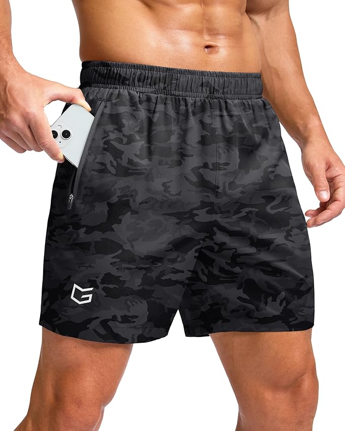 G Gradual Men's Athletic Running Shorts with Zipper Pockets Quick Dry 7"/ 5"/ 9" Workout Gym Shorts for Basketball Hiking
