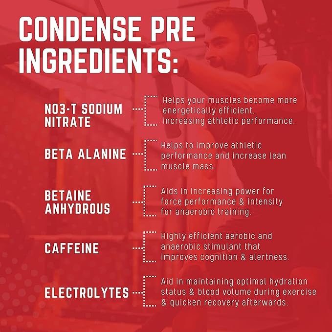 Purus Labs CONDENSE PreWorkout Powder, 40 Servings (Natural Sangria Lemonade)