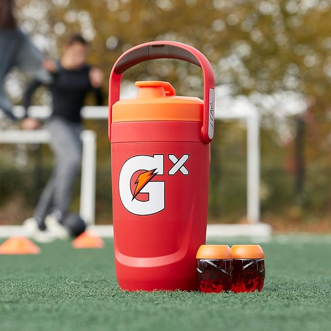 Gatorade Gx Performance Jug, 64oz, Leakproof, Non Slip Grip, Great for Athletes, Red