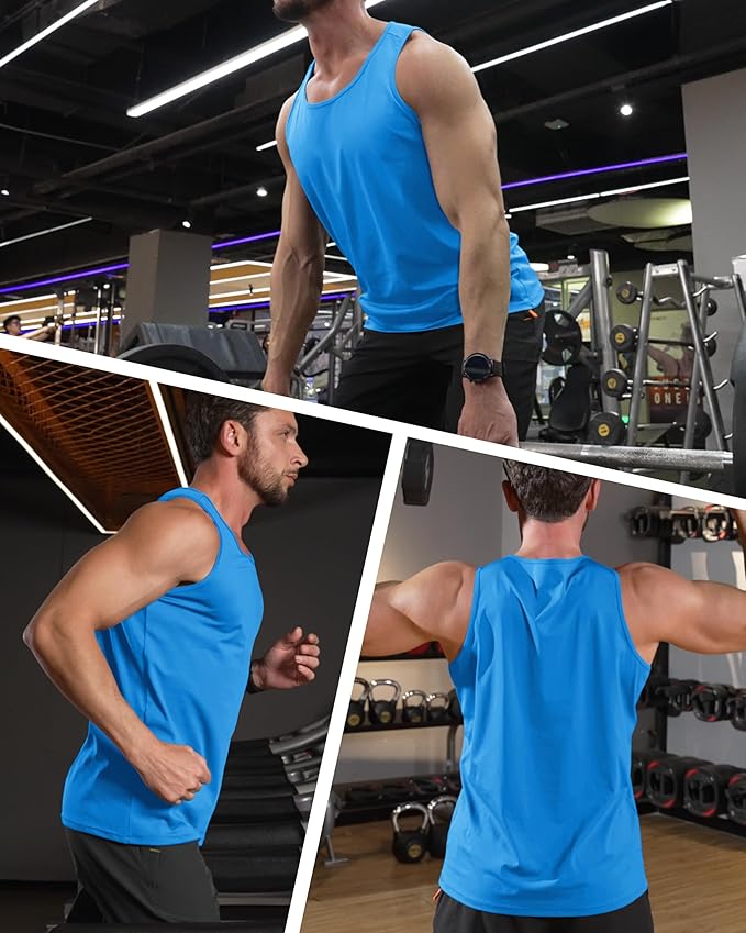 MAGCOMSEN Mens Workout Tank Tops Undershirt Cotton Muscle Athletic Sleeveless Shirts for Gym