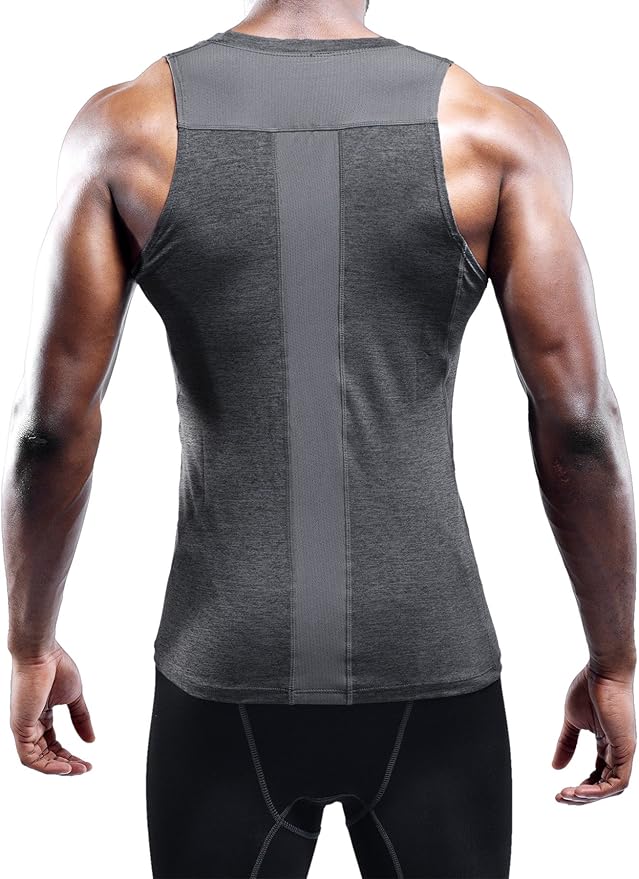 NELEUS Men's 3 Pack Dry Fit Compression Tank Top