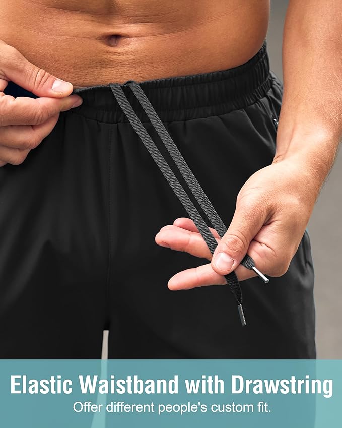 G Gradual Men's Athletic Running Shorts with Zipper Pockets Quick Dry 7"/ 5"/ 9" Workout Gym Shorts for Basketball Hiking