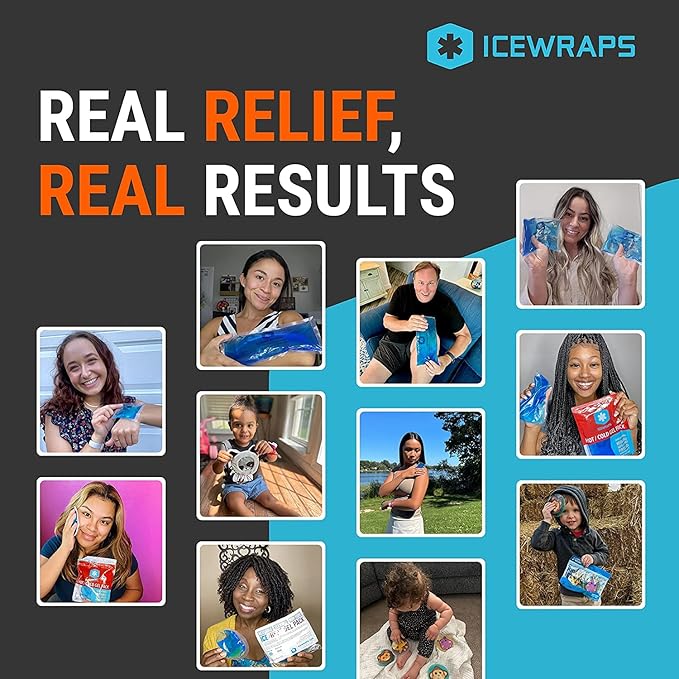 ICEWRAPS Hot & Cold Ice Packs - 3 x 5 in. Soft Gel Ice Packs – Reusable for Injuries Headaches, Joints, Fevers, & More – Made of Pro-Grade, Puncture-Proof Material (60 Packs)