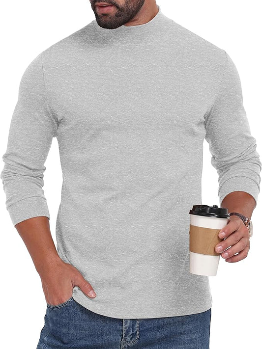 Sailwind Men's Mock Turtleneck Long Sleeve Shirt Cotton Basic Thermal Undershirt Lightweight Pullover