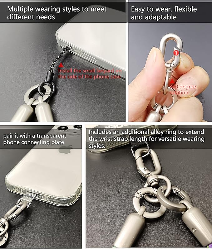 Premium Phone Lanyard for iPhone&Android-Stylish Unisex Wrist Strap with Alloy Metal Hook&Reinforced Polyester-R14