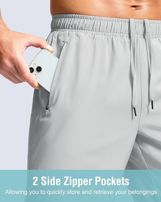 G Gradual Men's Athletic Running Shorts with Zipper Pockets Quick Dry 7"/ 5"/ 9" Workout Gym Shorts for Basketball Hiking